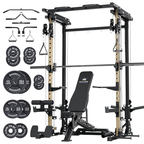 Major Fitness Drone3 Smith△ Machine – All-in-One Home Gym Squat Rack with Weight Bar