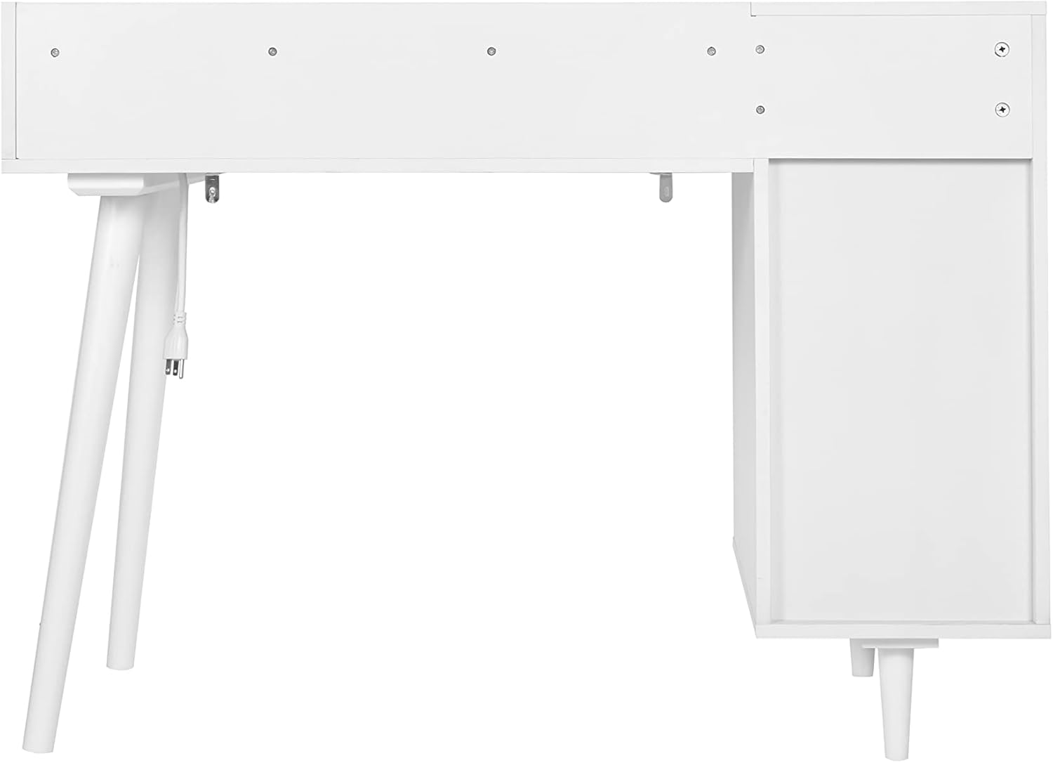 White Makeup Vanity Desk with Drawers, Modern Dressing Table with Storage Cabinet for Bedroom, Without Stool (42" White)