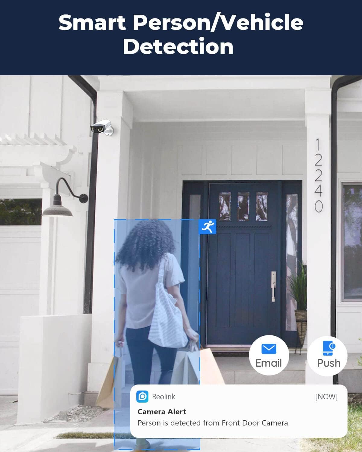 REOLINK Duo PoE, 4MP Dual Lens Outdoor Home Security IP PoE Camera, 150°Viewing Angle, Human/Vehicle Detection, Motion Spotlights Color Night Vision