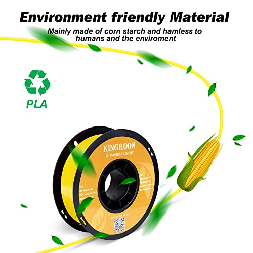 Kingroon PLA 3D Printer Filament, 12Rolls, Dimensional Accuracy +/- 0.03 mm, 12kg Spool(26.4lbs)