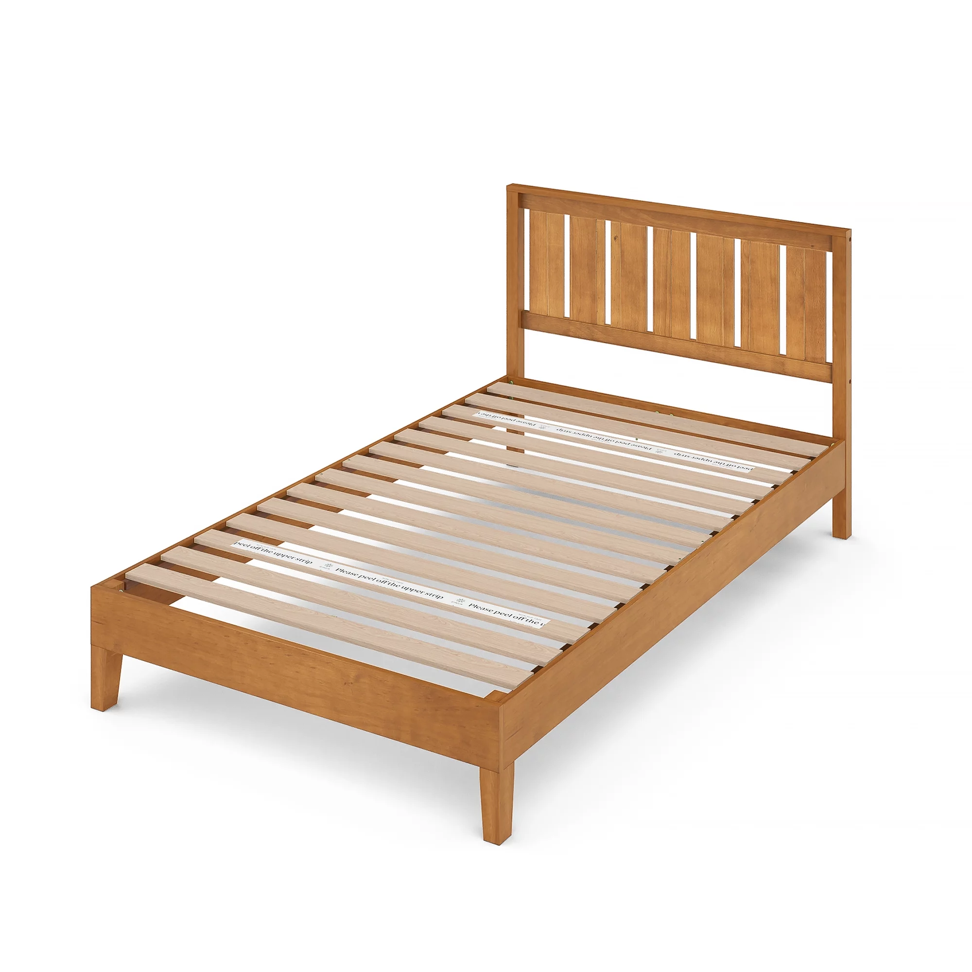 Zinus Alexia 37" Deluxe Wood Platform Bed with Headboard, Rustic Pine, Twin