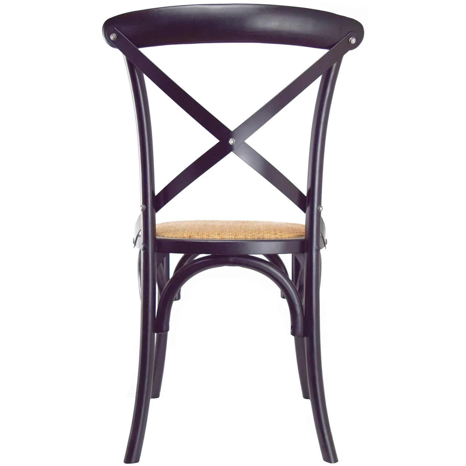 Homelala Set of 2 Black Mid Century Modern Farmhouse Antique Cross Back Chair With X Back Assembled Solid Real Wooden Frame