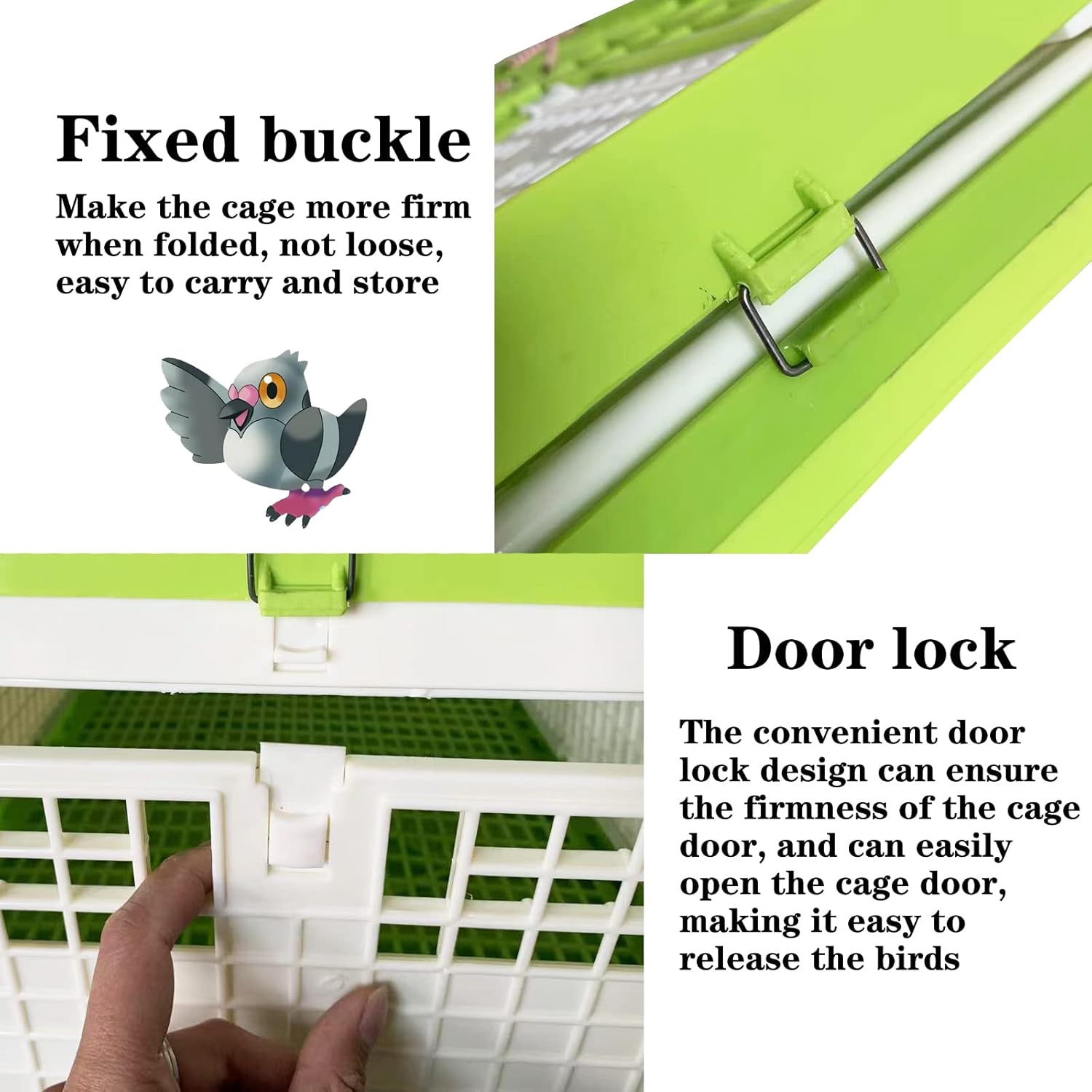 Plastic Folding Pigeon Cage Training Flying Cage Transport Cage 32in for Racing Pigeon