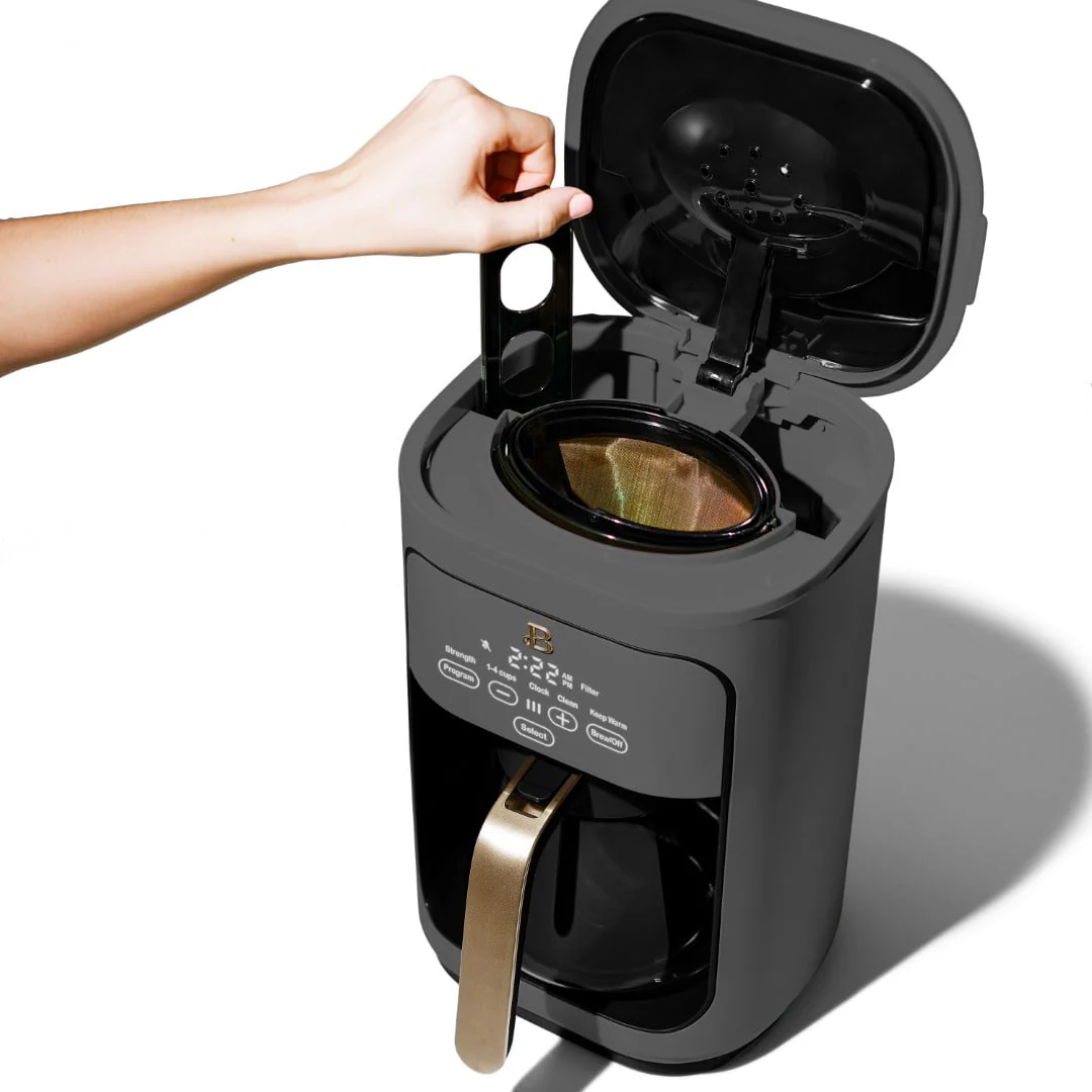 Beautiful 14-Cup Programmable Drip Coffee Maker with Touch-Activated Display, Rose by Drew Barrymore