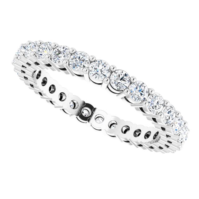 14K White 7/8 CTW Natural Diamond Eternity Band Size 5 122980:60010:P