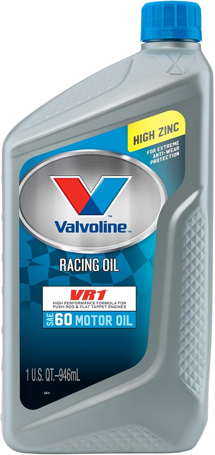 Valvoline VR1 Racing SAE 20W-50 High Performance High Zinc Motor Oil 1 QT, Case of 6 Pack of 2