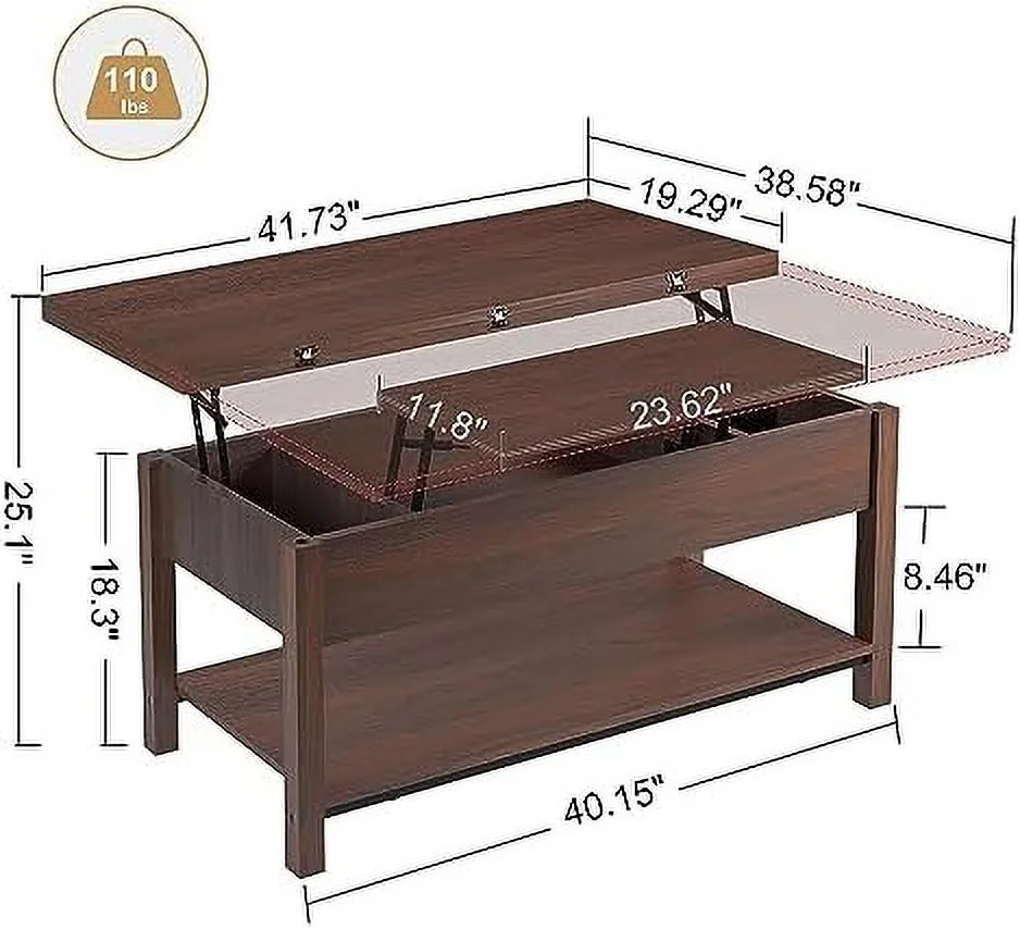xrboomlife Lift Top Coffee Table  4-in-1 Multi- Convertible Coffee Table with   Coffee Table Converts to Dining Table for Living Room Reception Room