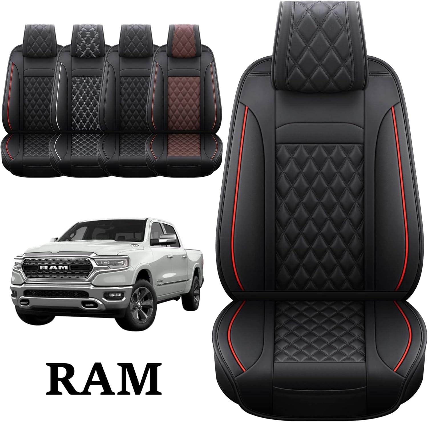 JOJOBAY Car Seat Covers for Dodge Ram,Fit 2009-2022 1500/2500/3500 HD Pick-up Truck,Crew,Regular,Quad,Mega Cab