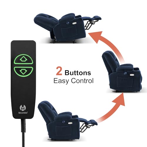 MCombo Zero Gravity Power Recliner Chair with Heat and Vibration Massage, Reclining Chair with USB & Type C Ports, Cup Holders for Living Room
