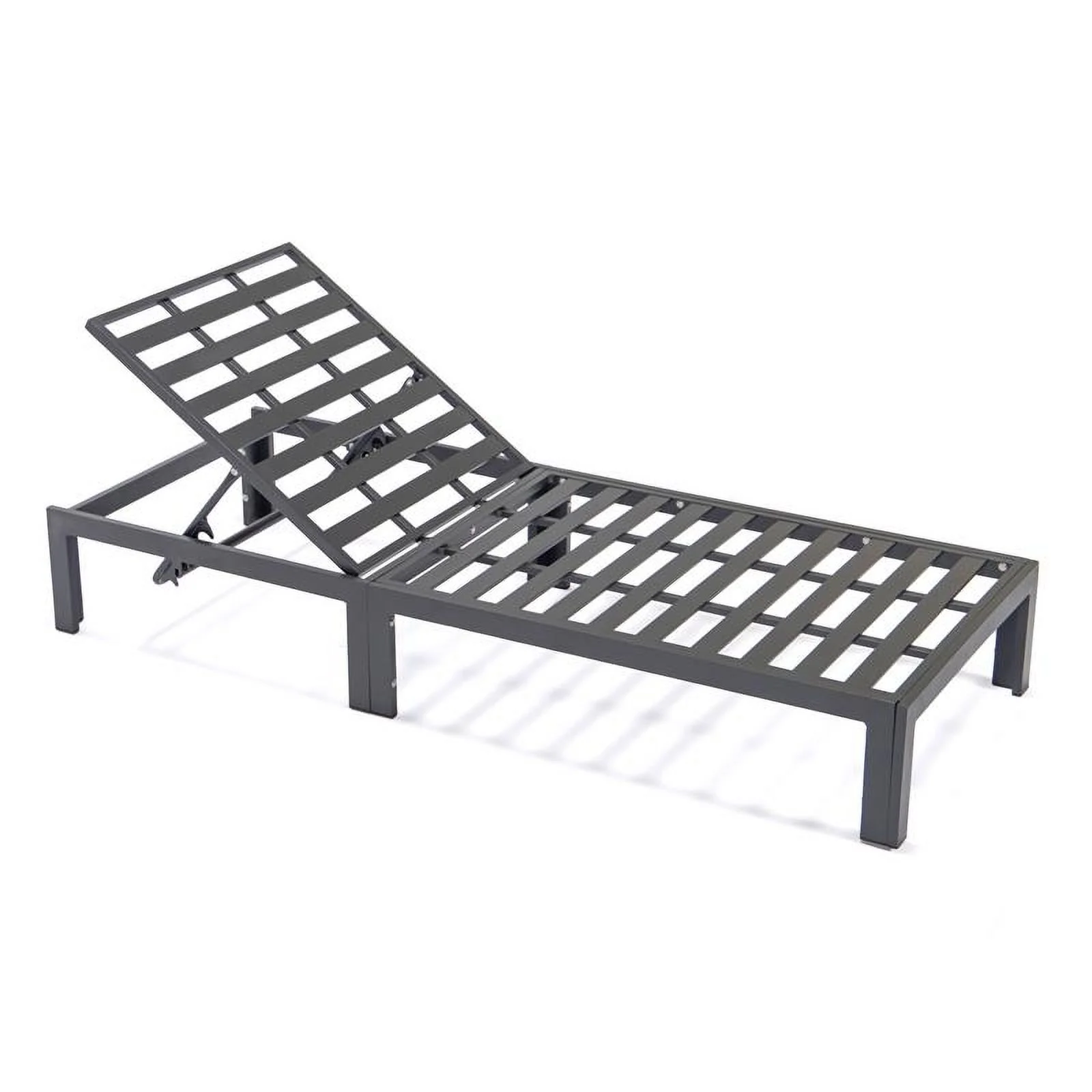 Afuera Living Aluminum Patio Chaise Lounge Chair With Black Cushions