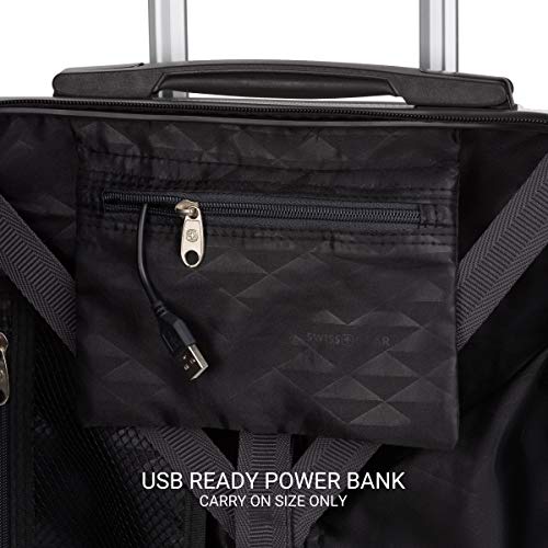 SwissGear 7272 Energie Expandable Hardside Luggage with Spinner Wheels and TSA Lock, Gunmetal, Carry-On 19-Inch