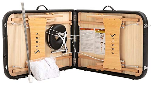 SIERRA COMFORT All-Inclusive Portable Massage Table (Black), SC-901, 27.95"D x 72.05"W x 33.07"H
