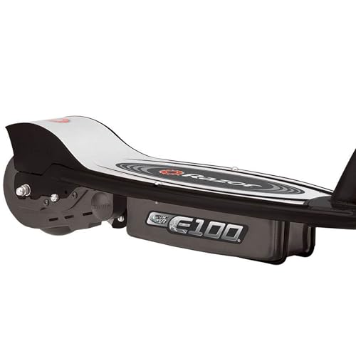 Razor E100 24 Volt Motorized Electric Kick Scooter with 8 Inch Pneumatic Tires and Rechargeable Battery for Kids Aged 8 and Up, Black