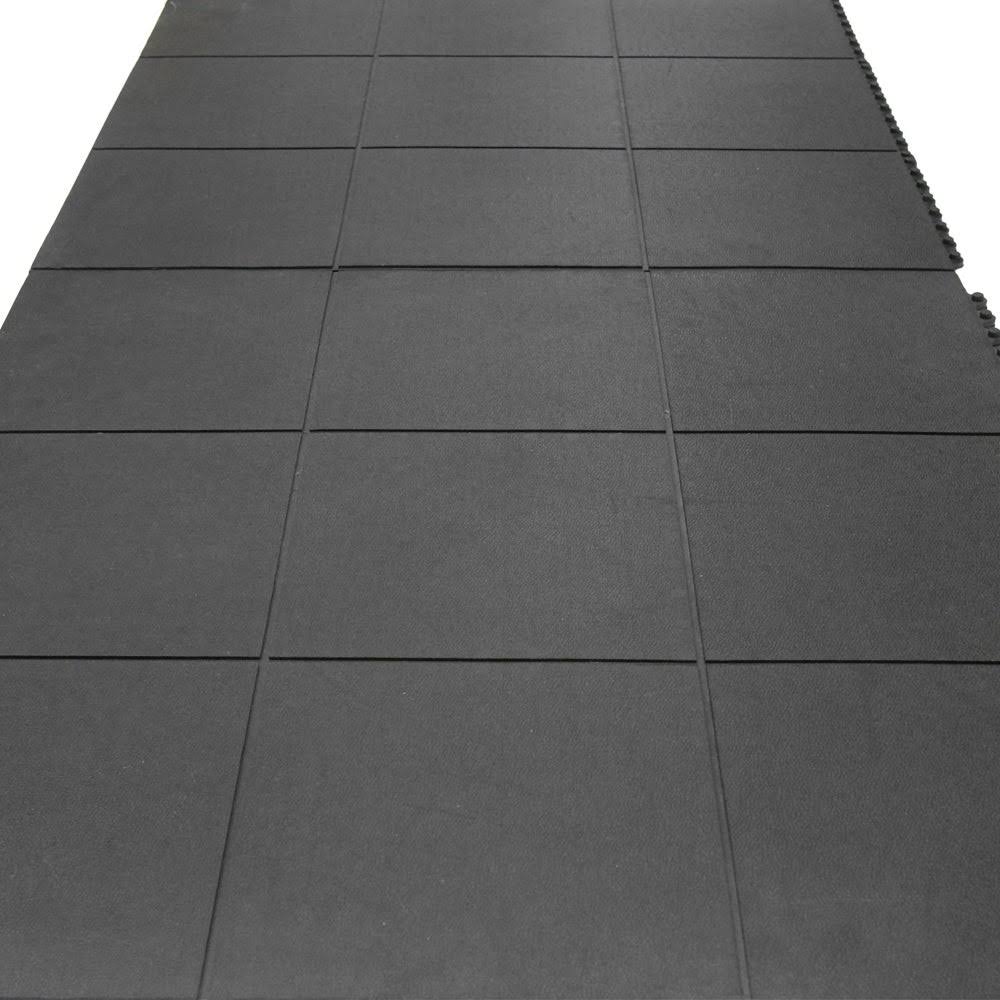 Rubber-Cal Revolution Interlocking Rubber Floor - 5/8 x 36 x 36-Inch Rubber Tiles - Black - 2 Pack