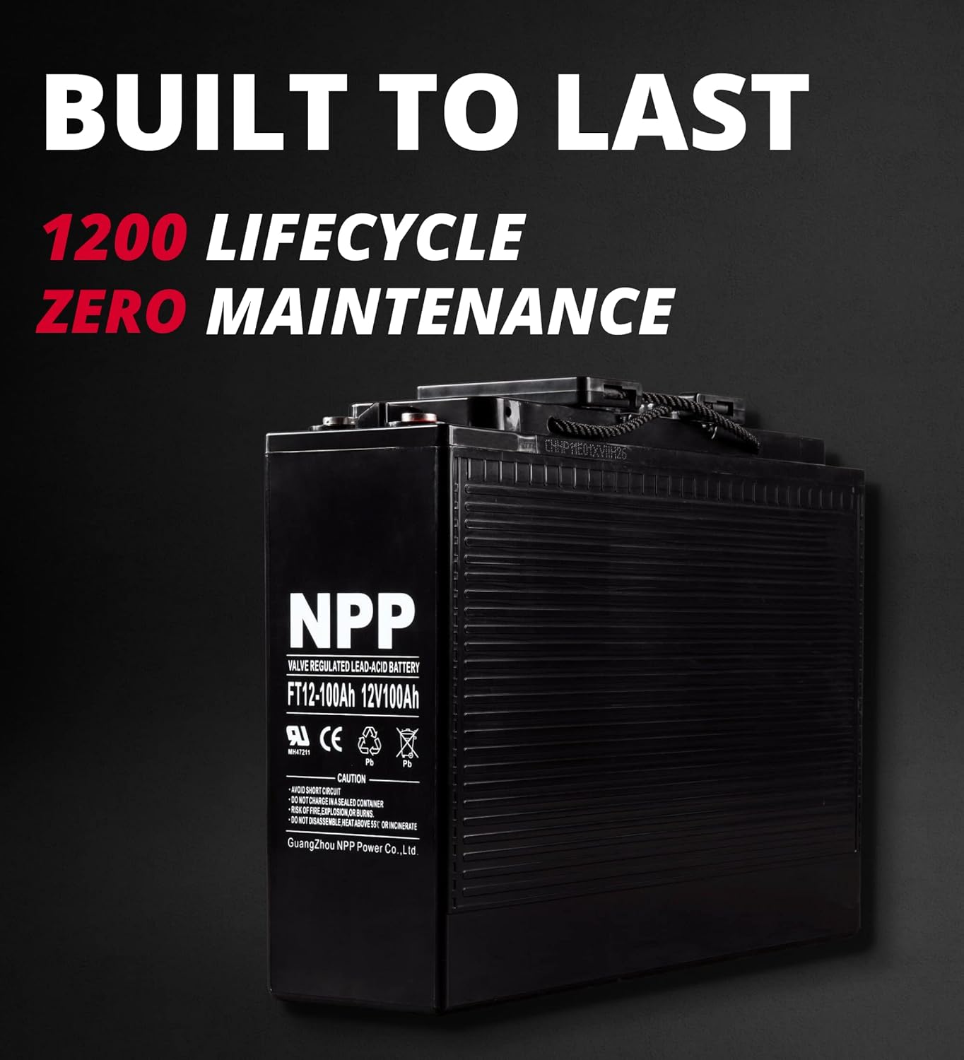 NPP FT12-100Ah 12V 100Ah Front Access AGM Deep Cycle SLA Battery | The Ultimate Battery You Can Finally Feel Confident | For Telecommunication System