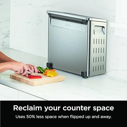 Ninja Digital Air Fry Countertop Oven, 8-in-1 Functionality, 1800W, Flip-Up Design, XL Capacity, Air Fry Basket, Wire Rack & Crumb Tray, Silver, SP101