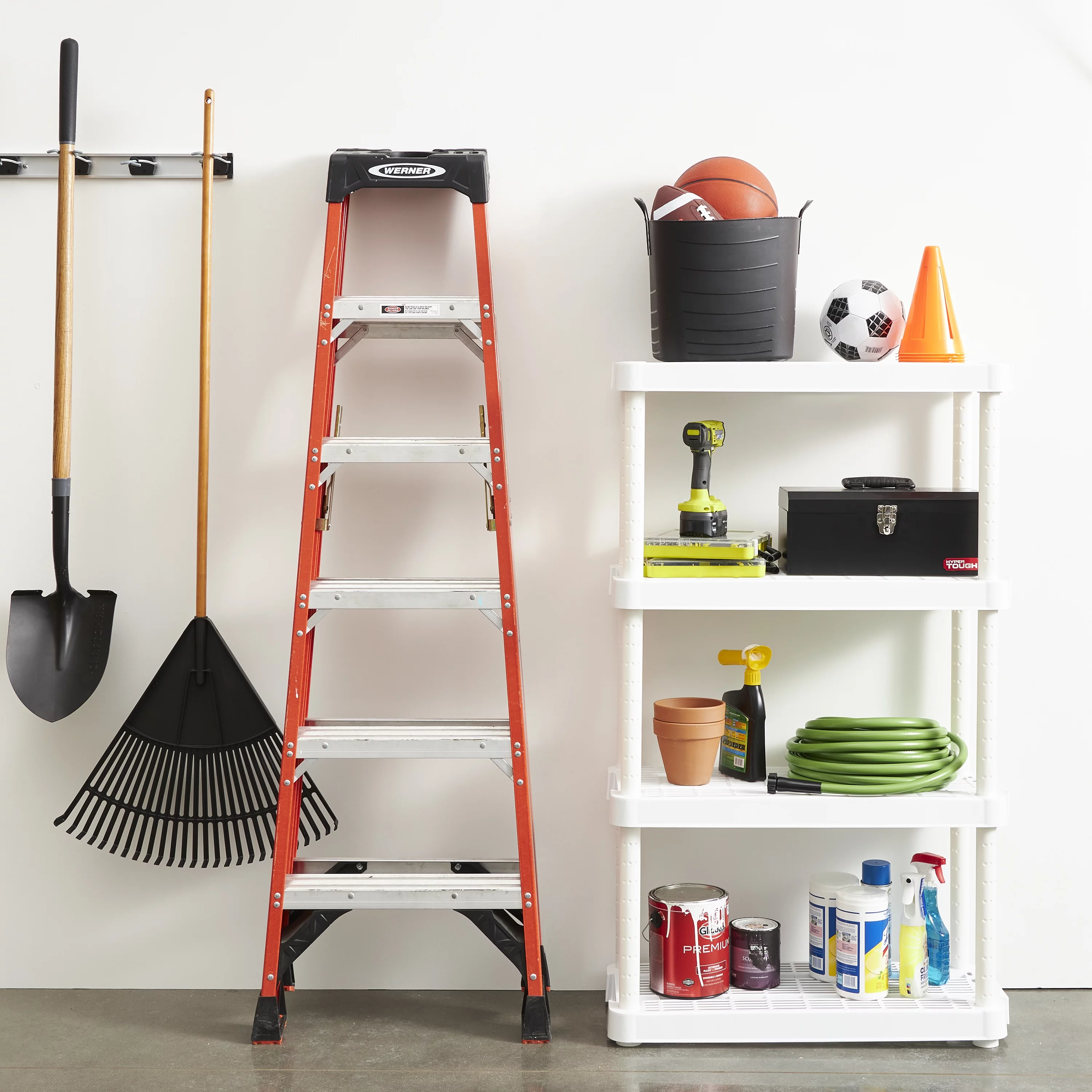 Gracious Living 4 Shelf Adjustable Height Storage Unit, White (2 Pack)