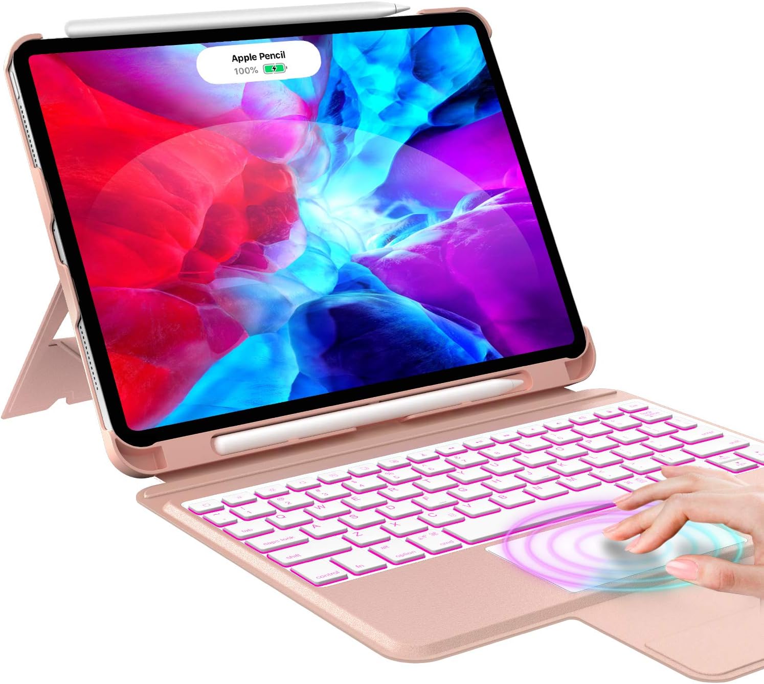iPad Pro 11 Inch 2021 Case with Keyboard, Keyboard for iPad Air (4th Generation) Touchpad - Backlight