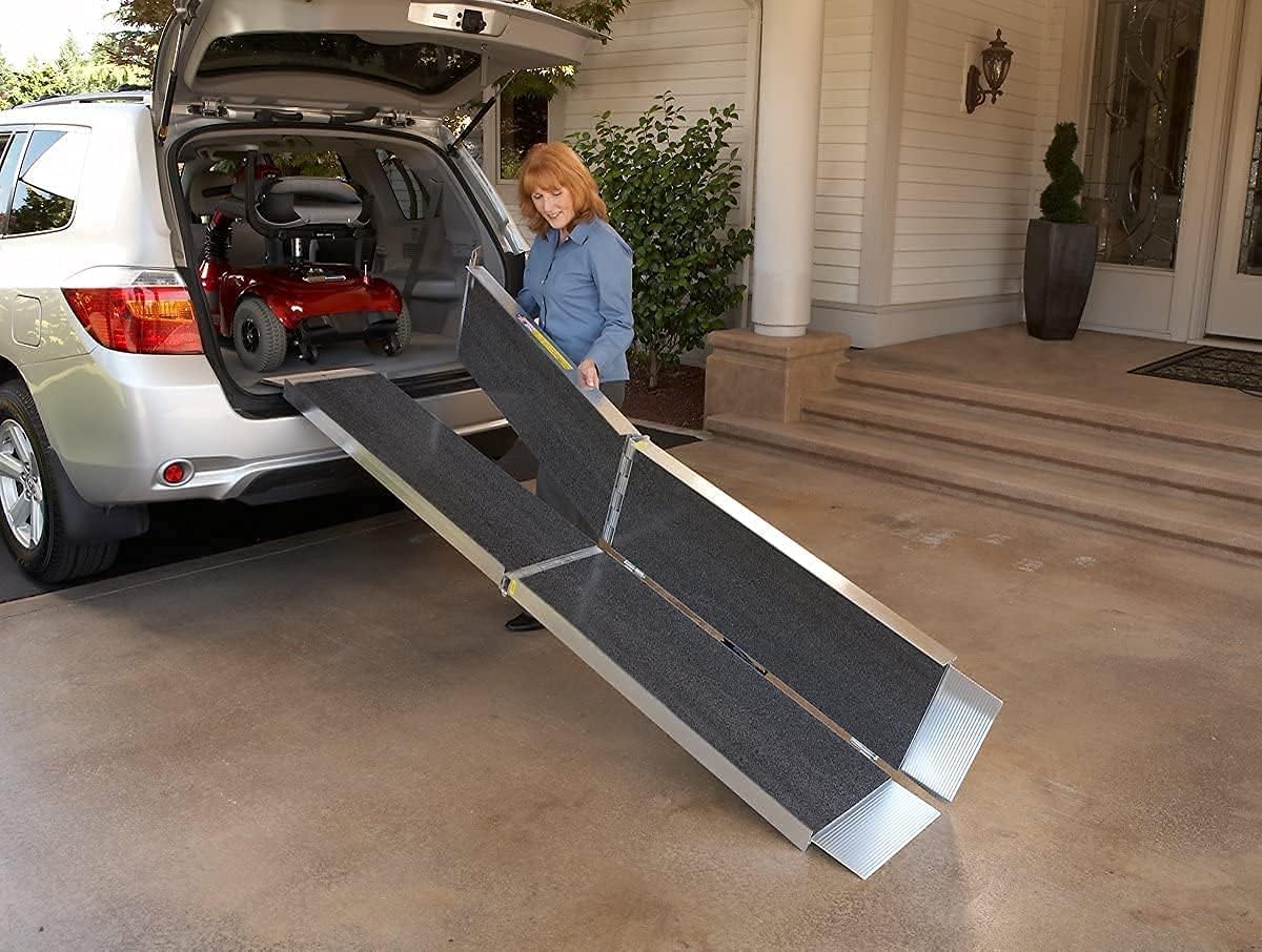 EZ-Access Suitcase Trifold Portable Ramp with an Applied Slip-Resistant Surface, 10 Foot
