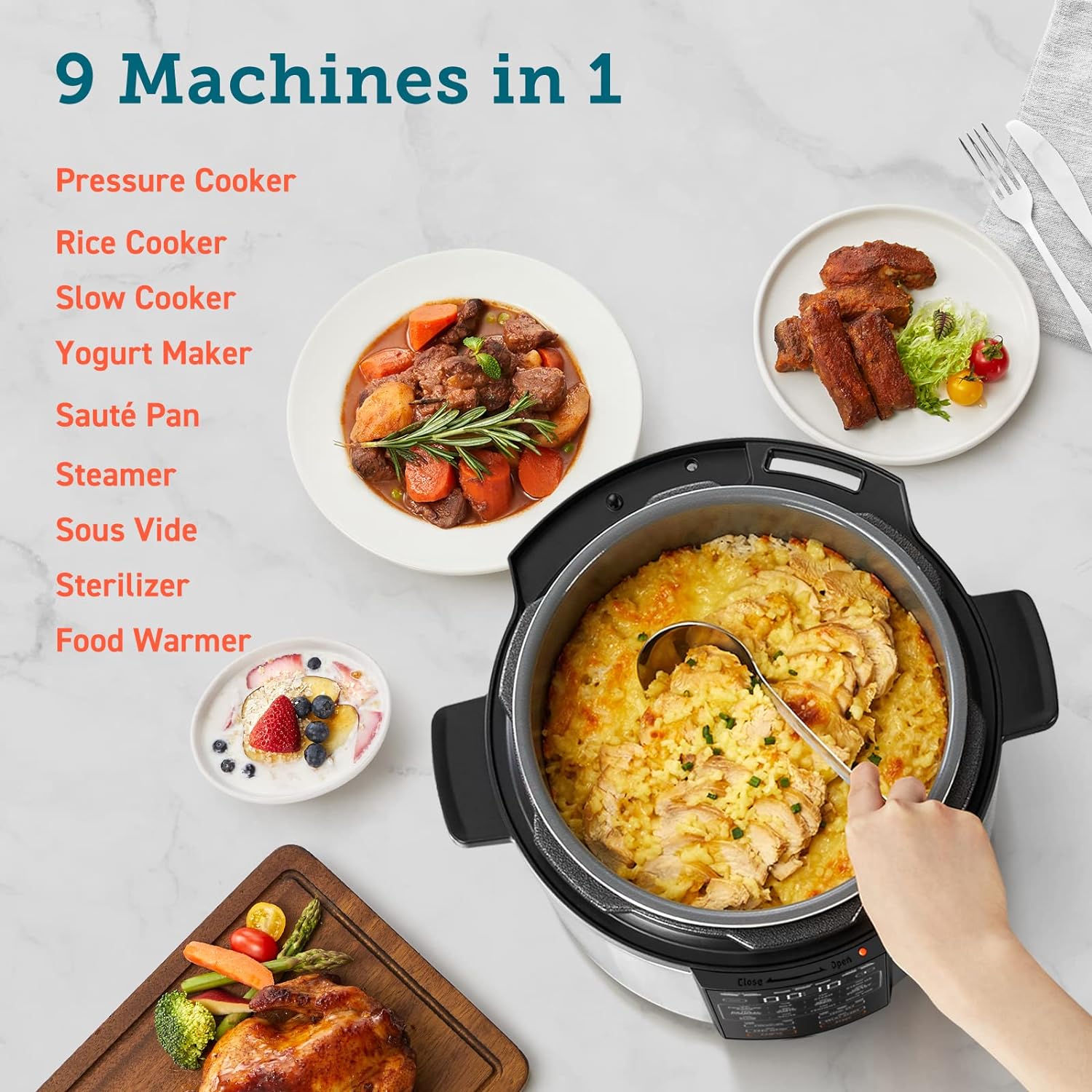 COSORI Electric Pressure Cooker 6 Quart, 9-in-1 Instant Multi Cooker & Air Fryer TurboBlaze 6.0-Quart Compact Airfryer that Roast, Bake, Proof