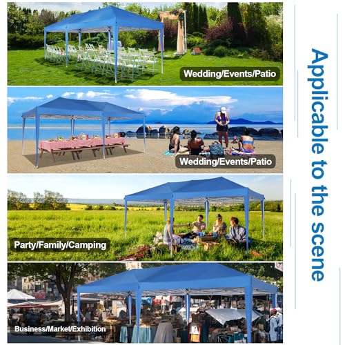 COBIZI 10x10 Pop up Canopy Tent Protable Canopy Tent with 4 Sidewalls Waterproof Commercial Instant Shelter for Parties, Wedding
