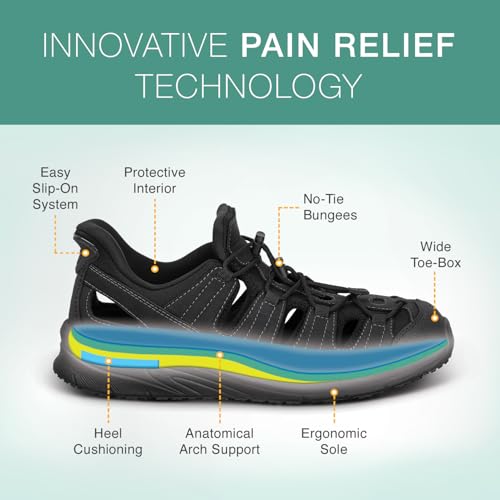 Orthofeet Men's Orthopedic Saturn Hands-Free Slip-On Sandals