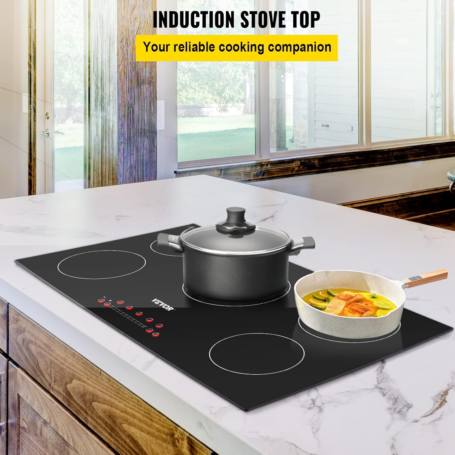 VEVOR Built-in Induction Electric Stove Top 5 Burners,35 Inch Electric Cooktop,9 Power Levels & Sensor Touch Control