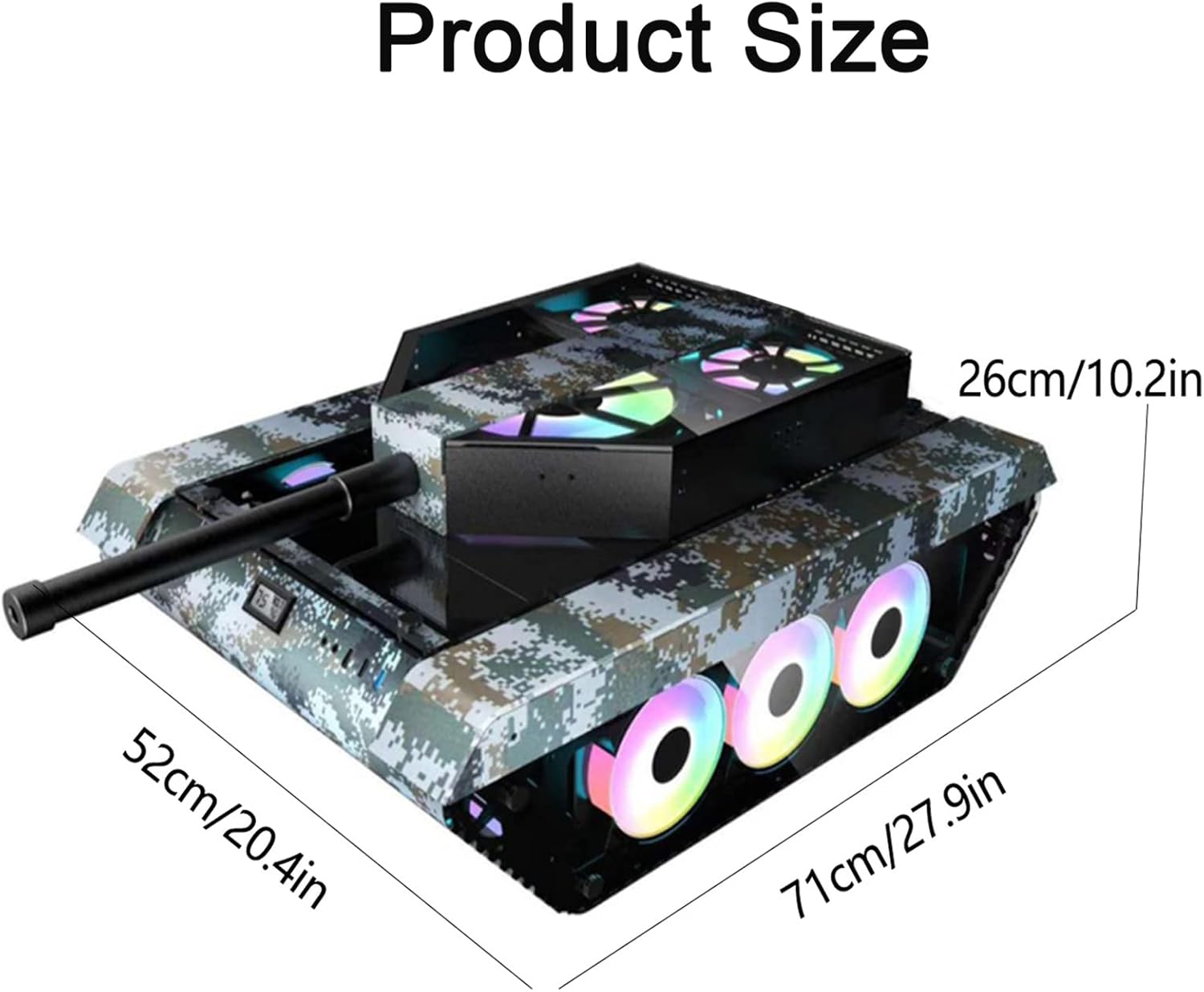 LIQIANG Computer Case, ATX Game Case, Tank Shape, Support E-ATX Motherboard, 74 × 55 × 35 CM