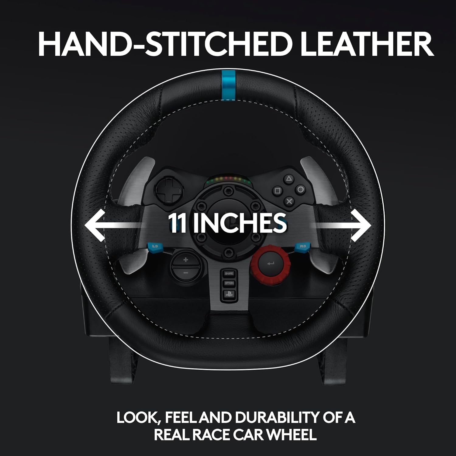 Logitech G29 Driving Force Racing Wheel and Floor Pedals, Real Force Feedback, Stainless Steel Paddle Shifters, Leather Steering Wheel Cover