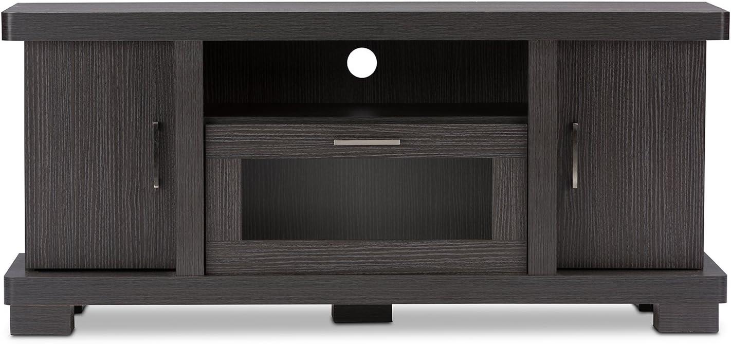 Baxton Studio Wholesale Interiors Viveka Dark Brown Wood TV Cabinet with 2 Doors, 47