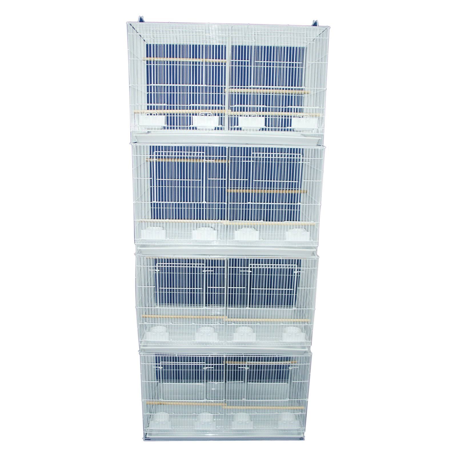 Yml Lot of 4 Medium Breeding Cages with Divider White