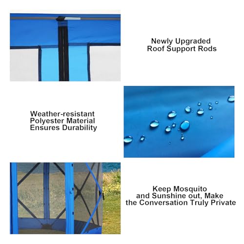 COBIZI 12x12ft Pop up Gazebo Screen Tent Screen House for Camping, Camping Outdoor Screened Gazebo, Canopy Tent
