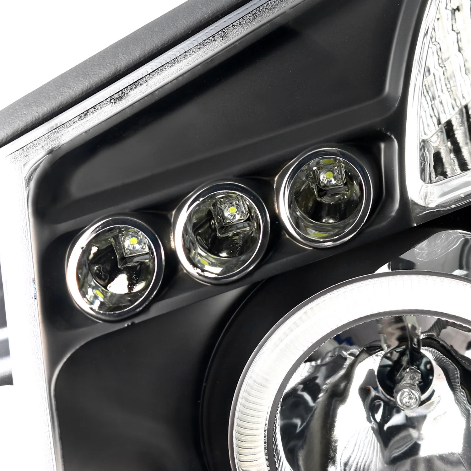 Spec-D Tuning Black Halo Projector Headlights + LED Tail Lamps Combo Compatible with 2004-2015 Nissan Titan Left + Right Pair Headlamps Assembly