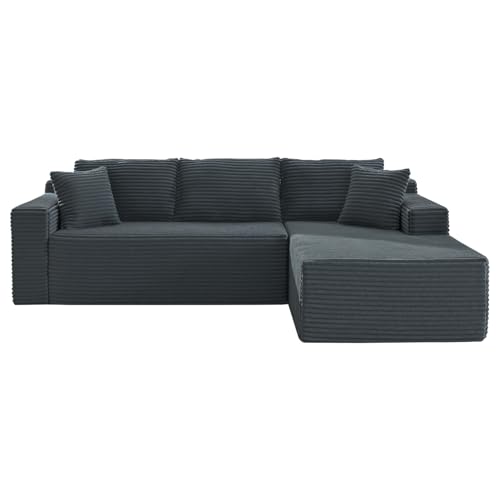 105 Inch Cloud Sectional Couch,Modern Modular Sectional Sofa with Deep Seat,Corduroy Boneless Couches with L-Shape Chaise for Living Room Bedroom