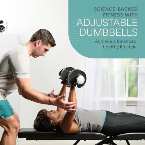Lifepro Adjustable Dumbbells Set - 5in1-15lb 25lb 43lb 55lb weights Set & Single with Rack - Quick Adjust, Secure Grip