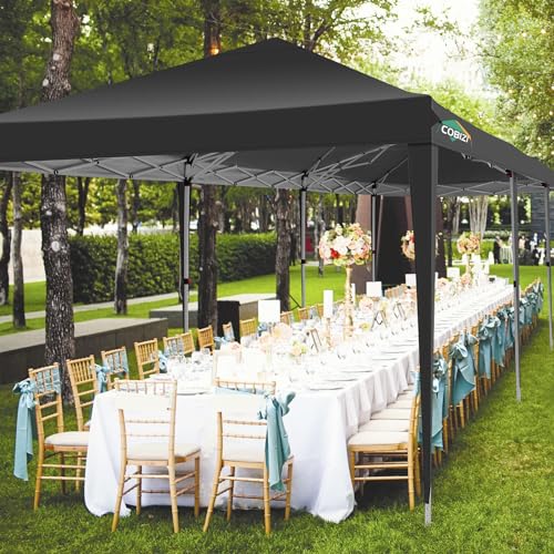 COBIZI 10x10 Pop up Canopy Tent Protable Canopy Tent with 4 Sidewalls Waterproof Commercial Instant Shelter for Parties, Wedding