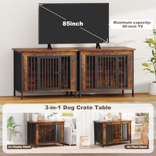 EasyCom 39.96" XL Wooden Large Dog Crate Furniture for Medium and Large Breed