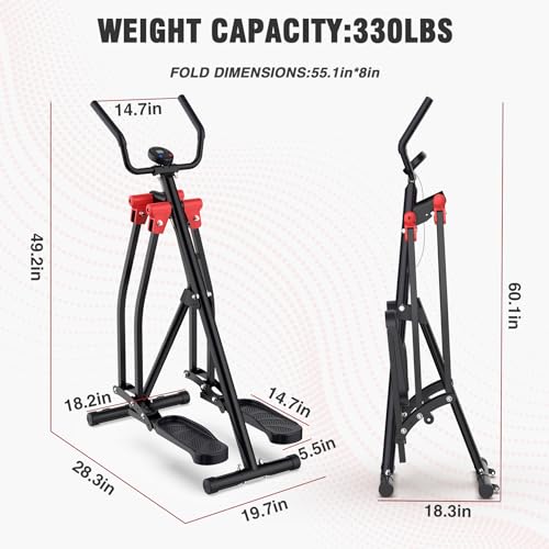 Air Walk Elliptical Glider Machine,Ellipse Home Cross-Training Arm/Leg Cardio Workout Machine for Senior & Adult
