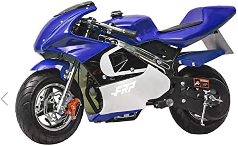 FRP Mini Gas Pocket Bike 02 On 40cc 4 Stroke, Support Up to 165 lbs, EPA Approved, Perfect Mini Pocket Bike for Kids
