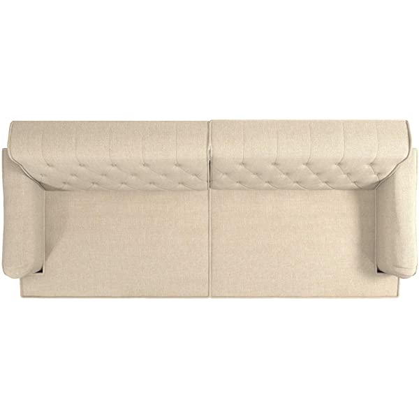 Mr. Kate Stella Vintage Convertible Sofa Bed Futon, Tan Linen