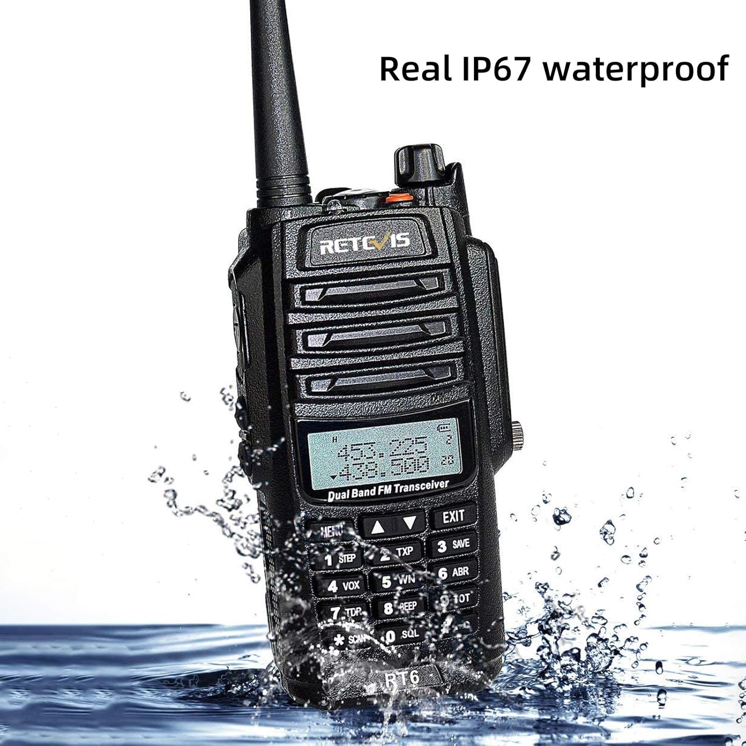 Retevis RT6 Waterproof Dual Band Radio,Walkie Talkies Adults,Flashlight,VOX