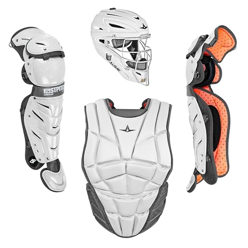 All-Star Catcher’s Gear Kit – Includes Helmet, Chest Protector & Leg Guards – Lightweight, Durable Baseball Protective Set, Meets NOCSAE
