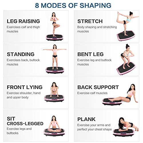Vibration Plate Exercise Machine Whole Body Workout Vibration Fitness Platform for Home Fitness & Weight Loss + BT + Remote, 99 Levels