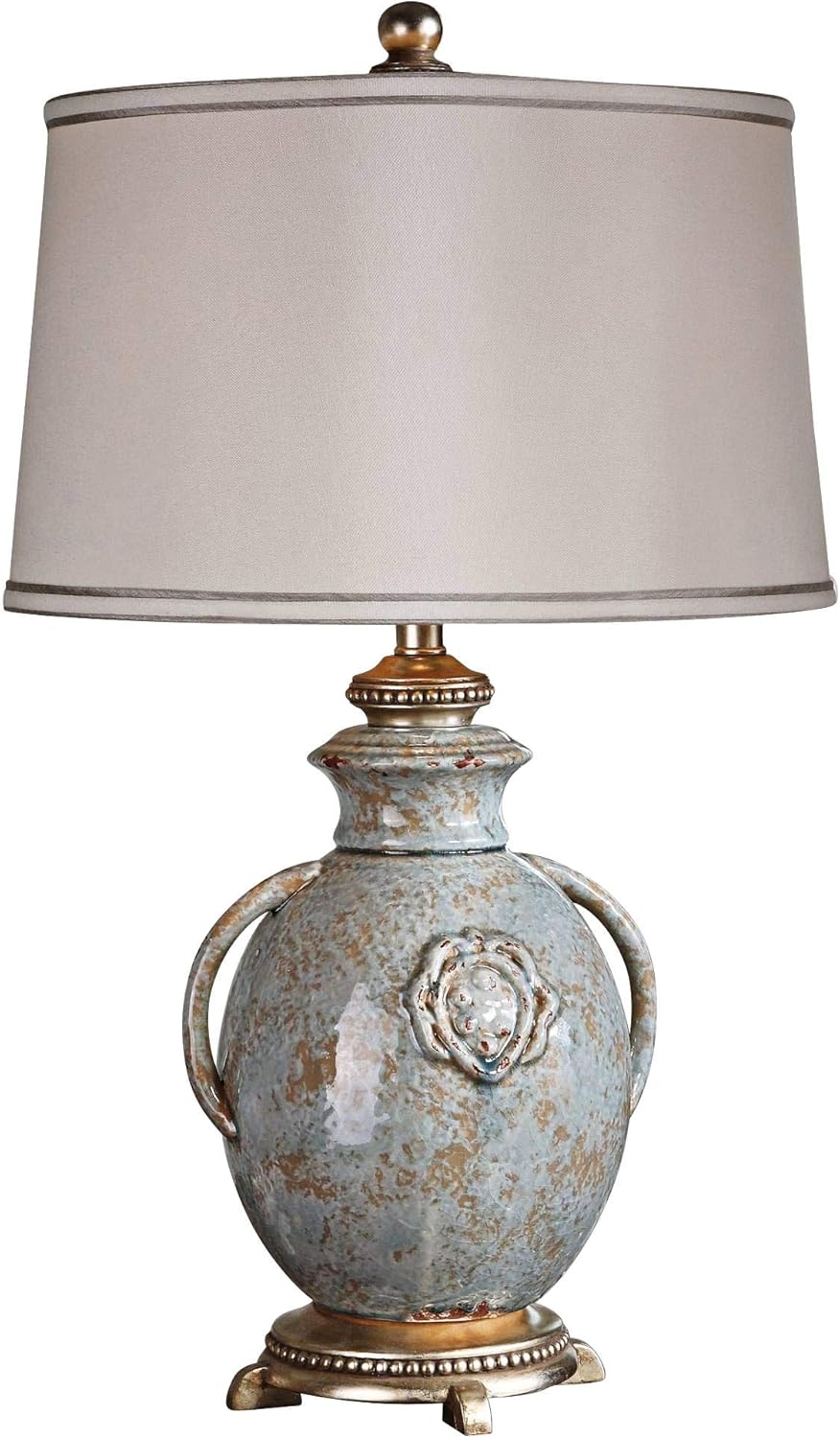 Uttermost Cancello Distressed Blue Glaze Table Lamp