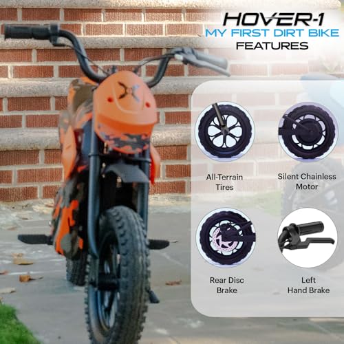 Hover-1 My First Dirt Bike for Kids - 300W Motor, 9MPH Max Speed, 9 Mile Range, 12” Off-Road Tires, 120LB Max Weight