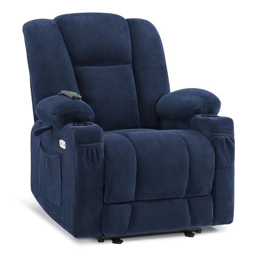 MCombo Zero Gravity Power Recliner Chair with Heat and Vibration Massage, Reclining Chair with USB & Type C Ports, Cup Holders for Living Room