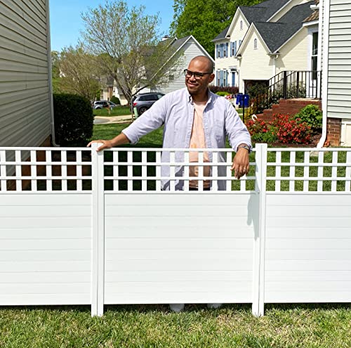 Zippity Outdoor Products ZP19060 Keswick No-Dig Vinyl Kit 2-Pack (44" H x 42" W) Privacy Screen and Fence + Zippity Outdoor Products ZP19019