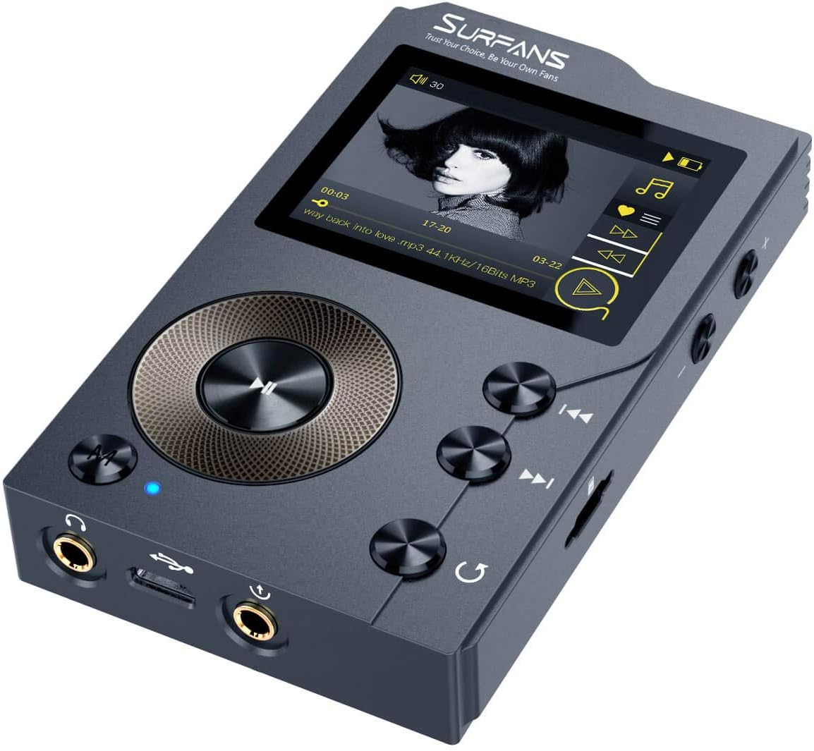 F20 HiFi MP3 Player with Bluetooth, Lossless DSD High Resolution Digital Audio Music Player, High-Res Portable Audio Player with 32GB Memory Card