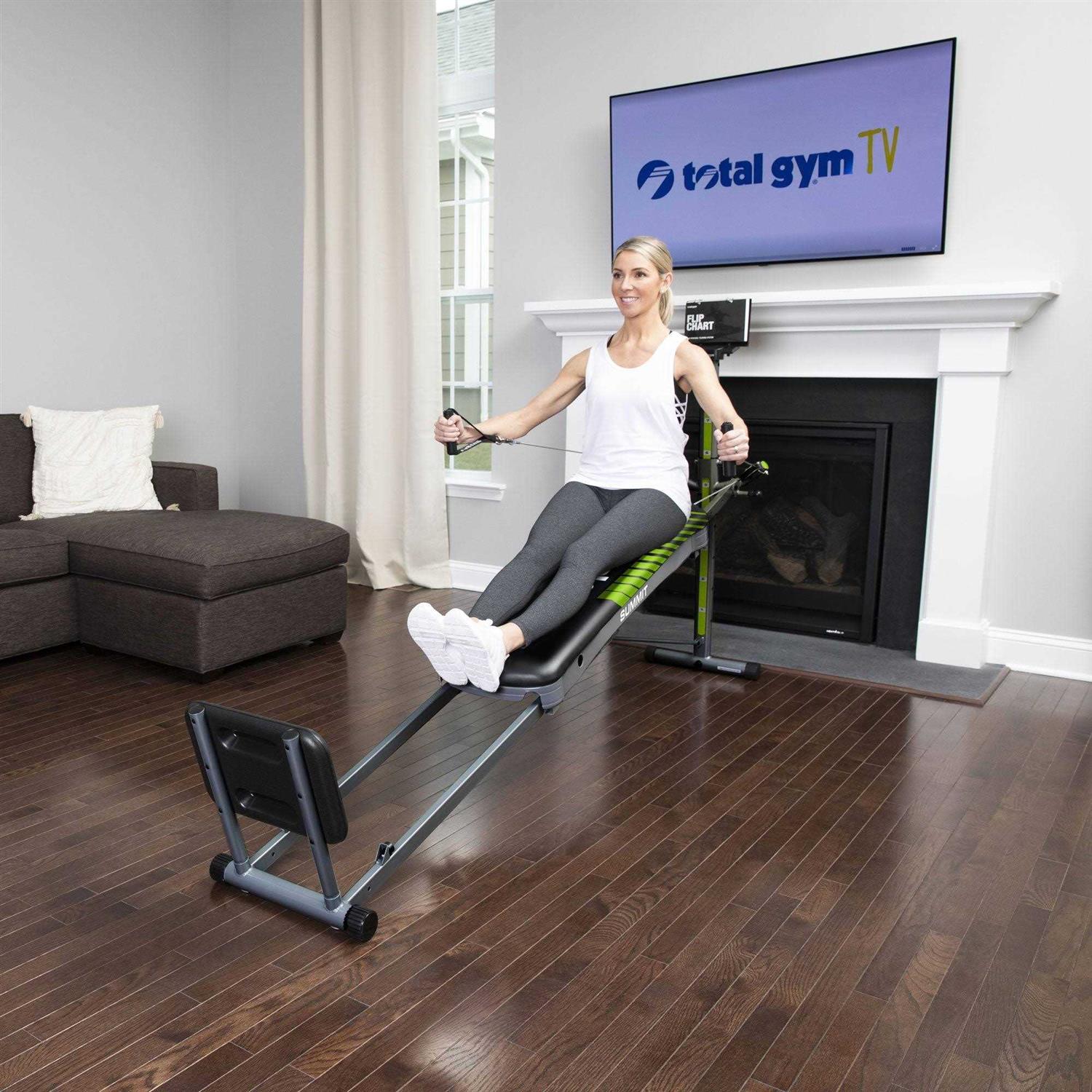 Total Gym Summit Adjustable Home Fitness 70 Exercise Workout System w/ Wing Attachment, Squat Stand, Dip Bars, and Leg Pull Accessory