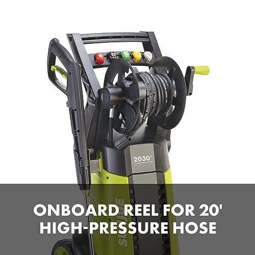 Sun Joe Electric Pressure Power Washer, 2030 PSI (PWMA Certified), 1.2 GPM, Dual Soap Tanks, (35-FT GFCI Water-Safe, Power Cord), SPX3000